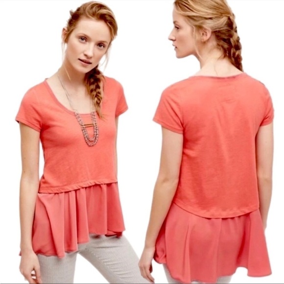 Anthropologie Postmark West End Peplum Tunic Tee Size M - Picture 1 of 6